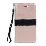 Wholesale iPhone 7 Magnetic Flip Leather Wallet Case (Rose Gold)